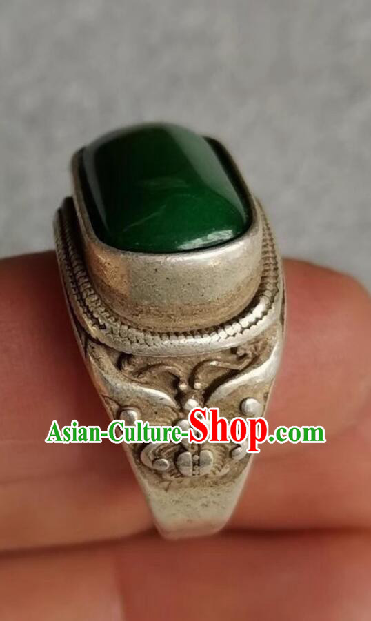 Chinese Qing Dynasty Chrysoprase Ring Ancient China Jewelry Argentan Finger Ring Chinese Qing Dynasty Chrysoprase Ring Ancient China Jewelry Argentan Finger Ring