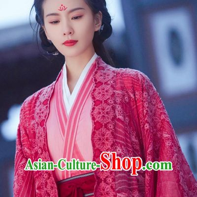 2023 TV Series A Journey To Love Ren Ru Yi Costume China Ancient Female Assassin Clothing Wuxia Drama Swordswoman Red Dress