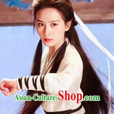 China Ancient Super Heroine Clothing 2023 TV Series A Journey To Love Swordswoman Ren Ru Yi White Dress