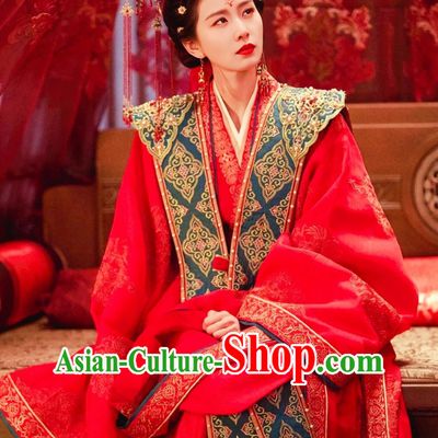 China Traditional Wedding Costume 2023 TV Series A Journey To Love Swordswoman Ren Ru Yi Red Dress Ancient Bride Clothing