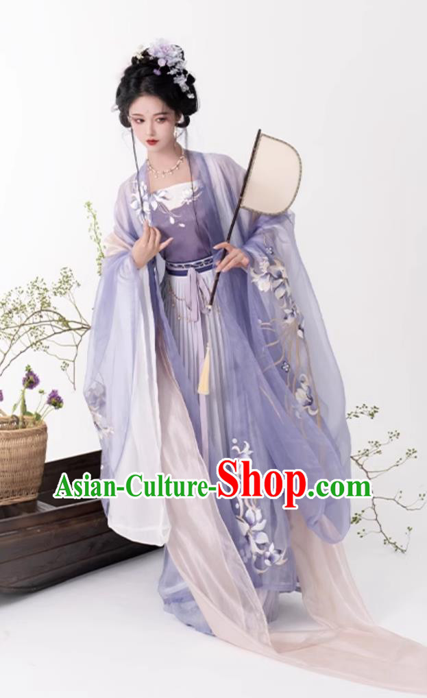 China Ancient Princess Clothing Traditional Hanfu Song Dynasty Woman Purple Dress China Ancient Princess Clothing Traditional Hanfu Song Dynasty Woman Purple Dress