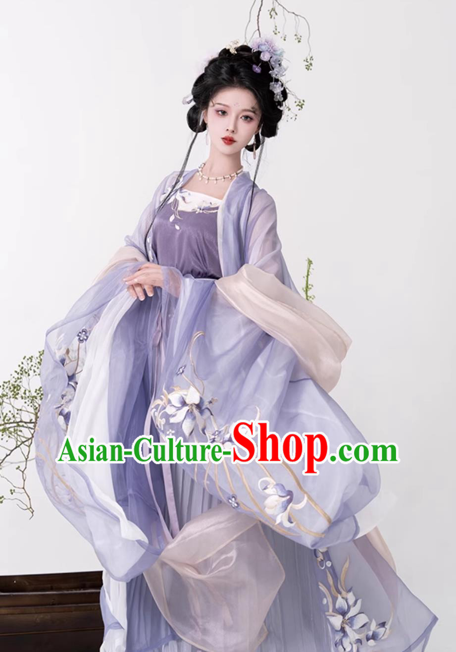 China Ancient Princess Clothing Traditional Hanfu Song Dynasty Woman Purple Dress China Ancient Princess Clothing Traditional Hanfu Song Dynasty Woman Purple Dress