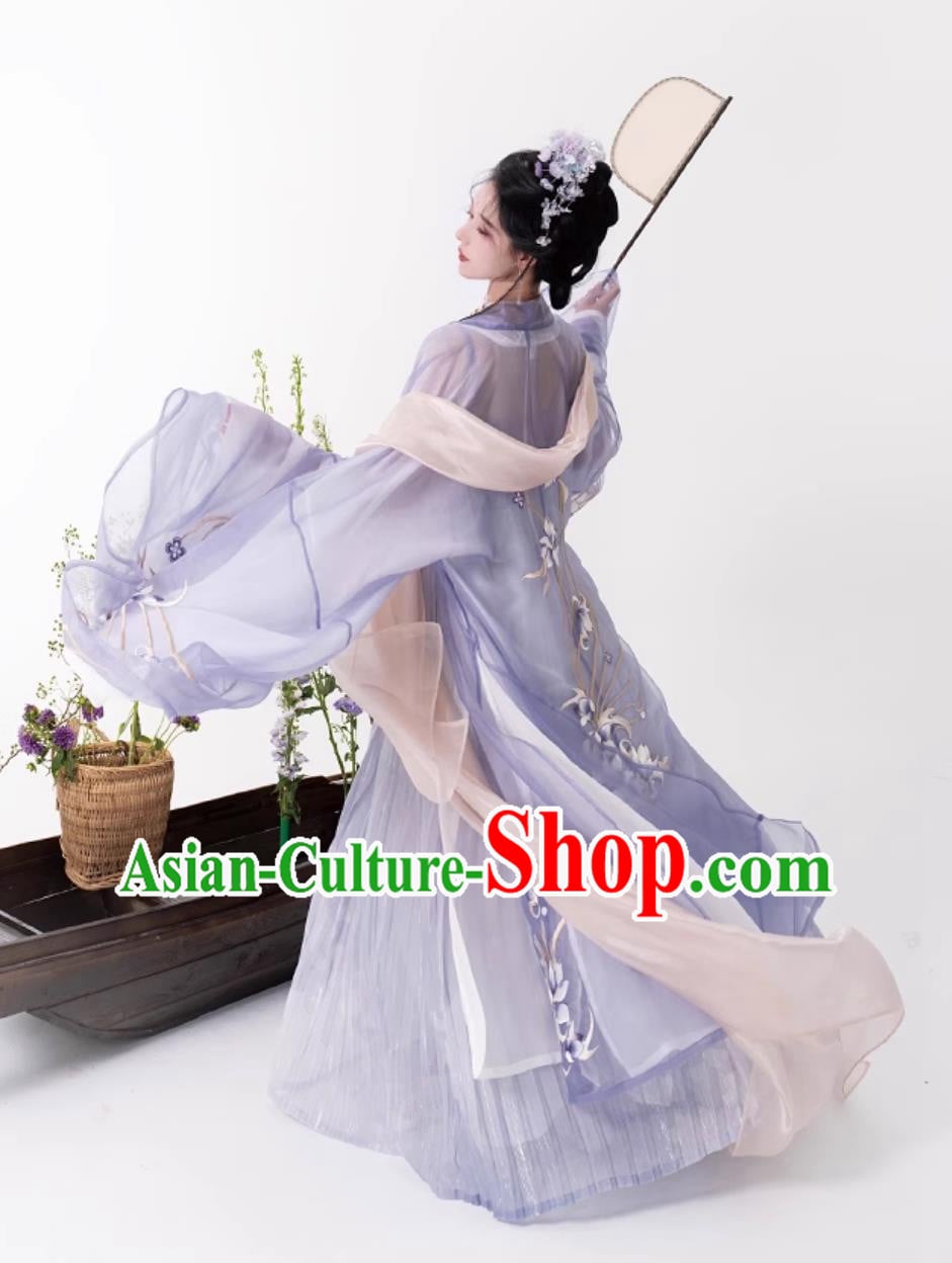 China Ancient Princess Clothing Traditional Hanfu Song Dynasty Woman Purple Dress China Ancient Princess Clothing Traditional Hanfu Song Dynasty Woman Purple Dress