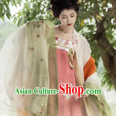 China Tang Dynasty Court Woman Dress Ancient Empress Clothing Traditional Hanfu