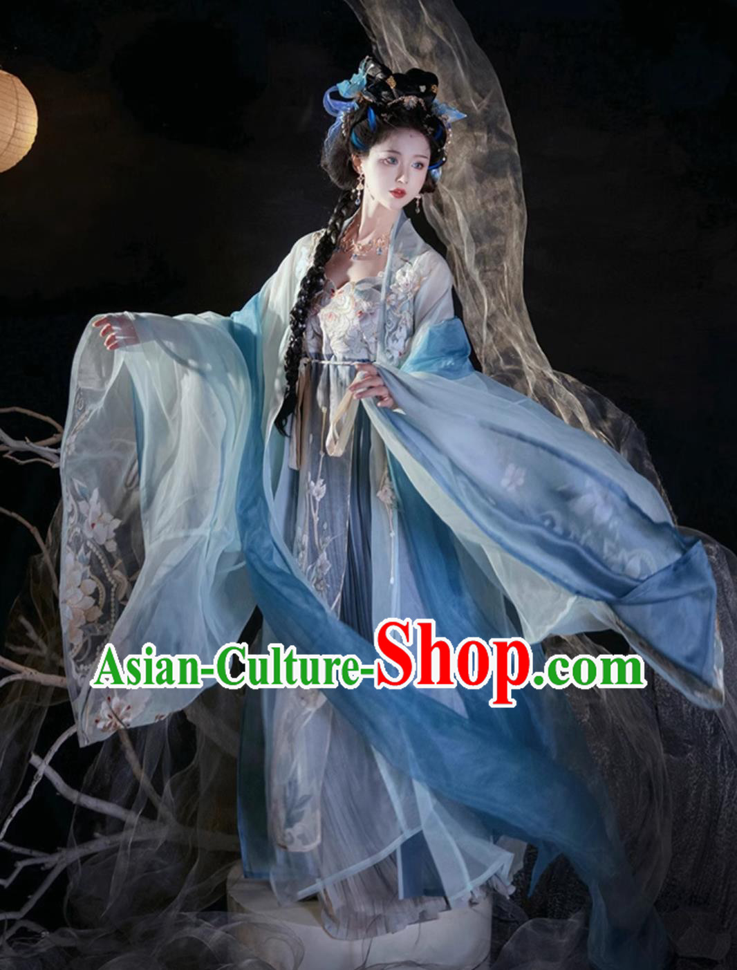 China Traditional Hanfu Song Dynasty Court Woman Blue Hezi Dress Ancient Princess Clothing China Traditional Hanfu Song Dynasty Court Woman Blue Hezi Dress Ancient Princess Clothing