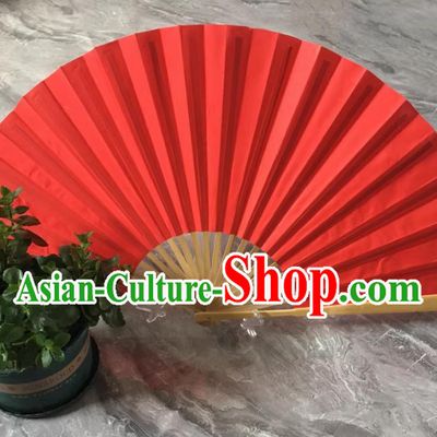 China Sichuan Opera Face Changing Bamboo Fan Handmade Double Sided Folding Fan Bian Lian Red Silk Fan