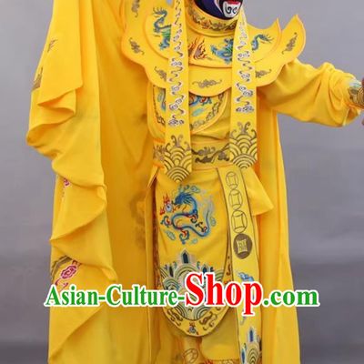 Yellow China Sichuan Opera Face Changing Clothing Stage Magic Performance Outfit Bian Lian Embroidered Costume