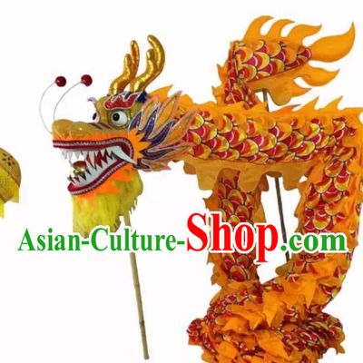 Traditional Chinese Yellow Dance Dragon Costumes for Six People