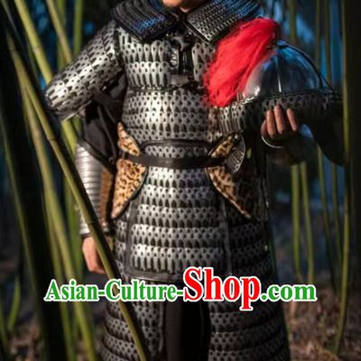 Handmade China Song Dynasty General Iron Armor and Helmet Complete Set
