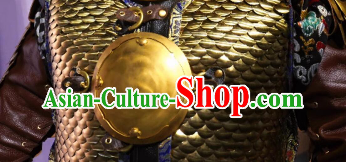 Handmade China Ming Dynasty Commander Metal Armor and Helmet Complete Set Handmade China Ming Dynasty Commander Metal Armor and Helmet Complete Set