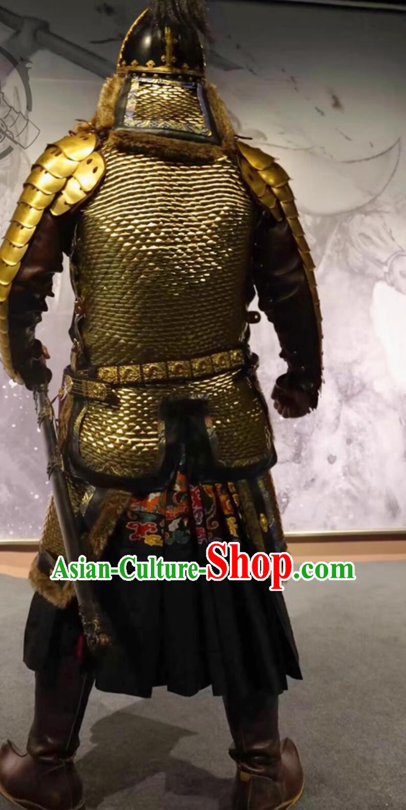 Handmade China Ming Dynasty Commander Metal Armor and Helmet Complete Set Handmade China Ming Dynasty Commander Metal Armor and Helmet Complete Set