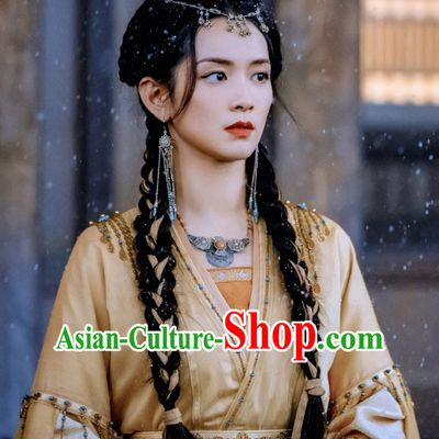 Ancient China Princess Costumes 2023 Wuxia TV Series A Journey To Love Young Lady Chu Yue Yellow Dress