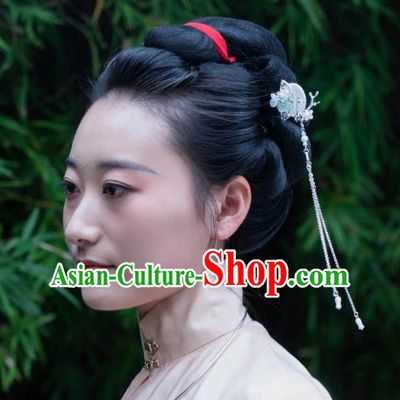 Traditional Chinese Hanfu Hair Jewelry China Ancient Noble Woman Tassel Hairpin Handmade Ming Dynasty Hair Clip