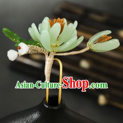 Handmade Ming Dynasty Hair Clip Traditional Chinese Hanfu Hair Jewelry China Ancient Noble Woman Chrysanthemum Hairpin