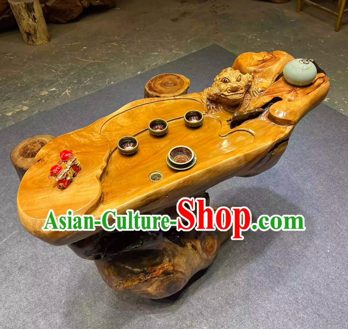 Hand Carved Chinese Stunning Tree Root Tea Table The Golden Toad Brings Wealth Hand Carved Chinese Stunning Tree Root Tea Table The Golden Toad Brings Wealth
