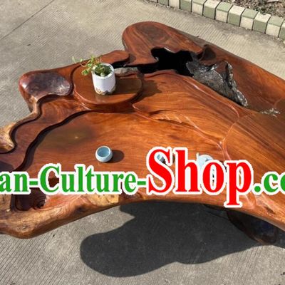 Hand Carved Chinese Stunning Tree Root Tea Table