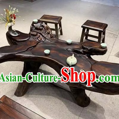 Hand Carved Chinese Stunning Tree Root Tea Table