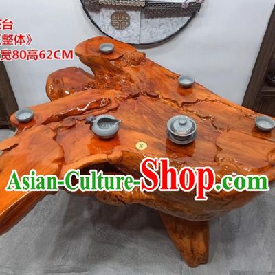 Hand Carved Wealth and Prosperity Come Chinese Stunning Tree Root Tea Table