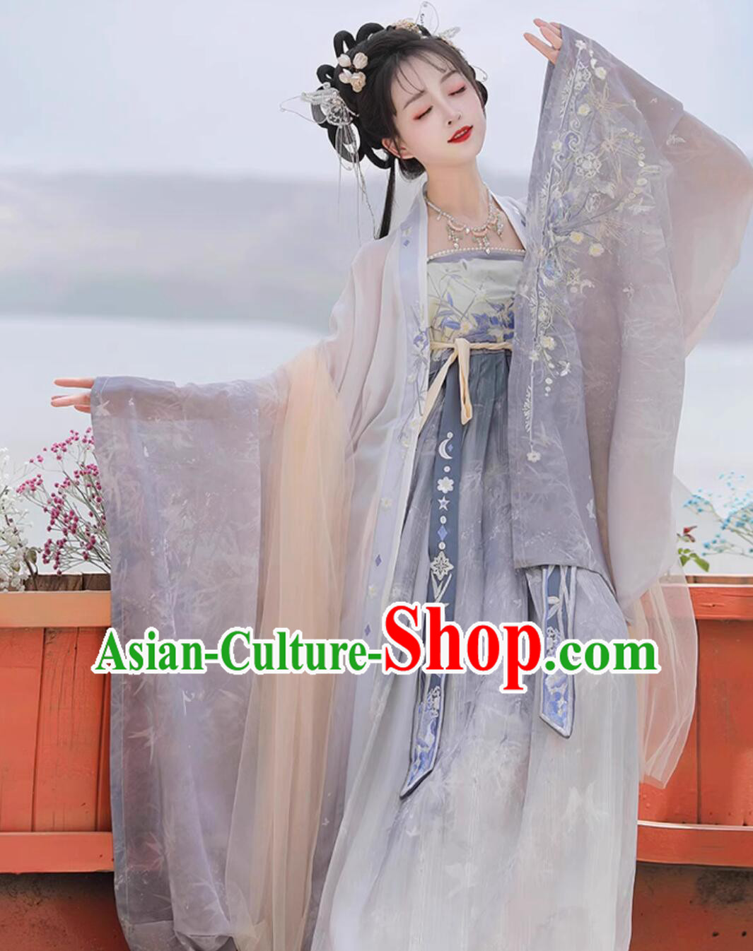 Ancient China Goddess Costume Chinese Tang Dynasty Royal Princess Blue Dress Traditional Woman Hanfu Ancient China Goddess Costume Chinese Tang Dynasty Royal Princess Blue Dress Traditional Woman Hanfu