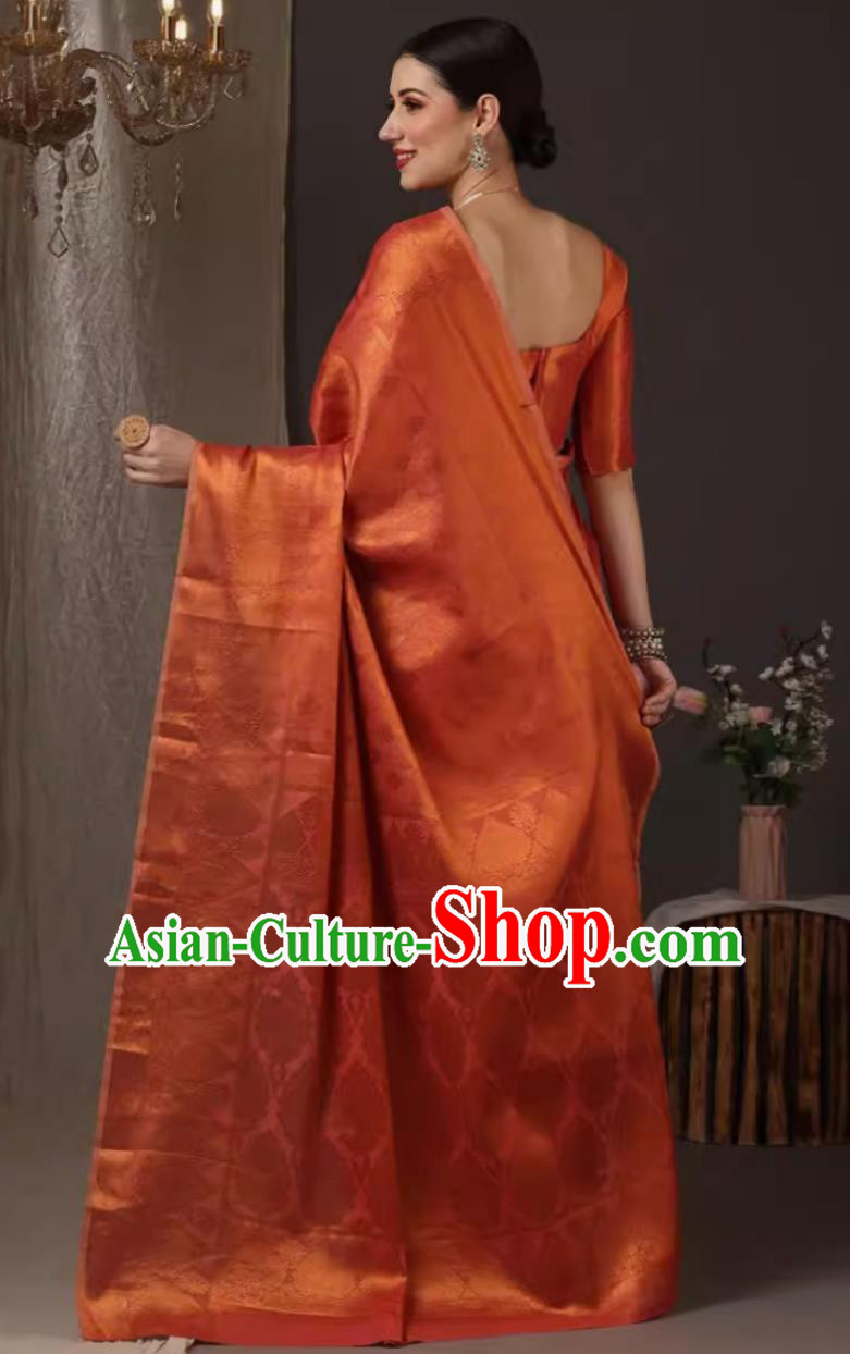 Indian National Costume Traditional Jacinth Dress Woman Sari India Festival Clothing Indian National Costume Traditional Jacinth Dress Woman Sari India Festival Clothing