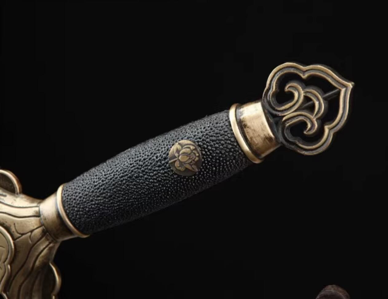 Handmade China Longquan Sword Song Dynasty Genuine Stingray Skin Sword Handmade China Longquan Sword Song Dynasty Genuine Stingray Skin Sword