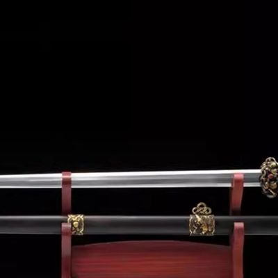 Handmade China Longquan Sword Song Dynasty Carving Lion Sword