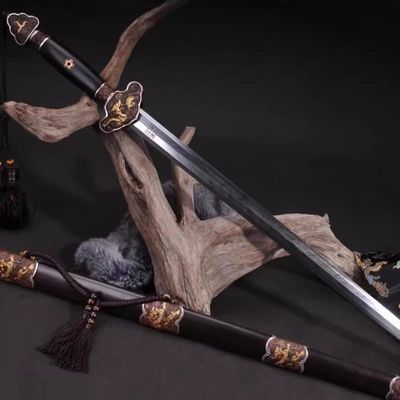 Handmade China Longquan Sword Song Dynasty Carving Dragon Sword