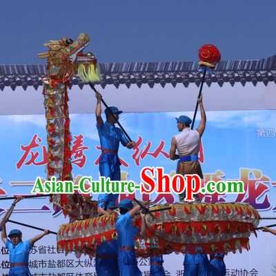 Chinese Celebration Parade Dragon Costume Professional Competition Dragon Dancing Prop Dragon Dance Fluorescent Costume