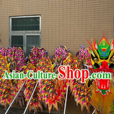 Professional Competition Dragon Dancing Prop Chinese Dragon Dance Red Fluorescent Costume Celebration Parade Dragon Costume