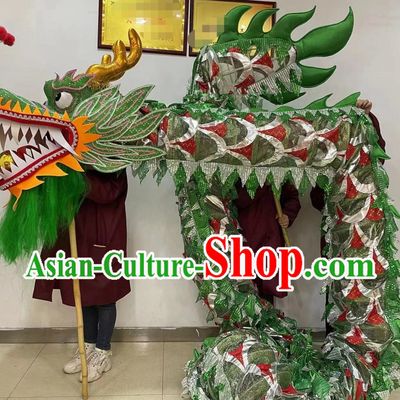 Green Professional Competition Dragon Dancing Prop Chinese Dragon Dance Net Costume Celebration Parade Dragon Costume