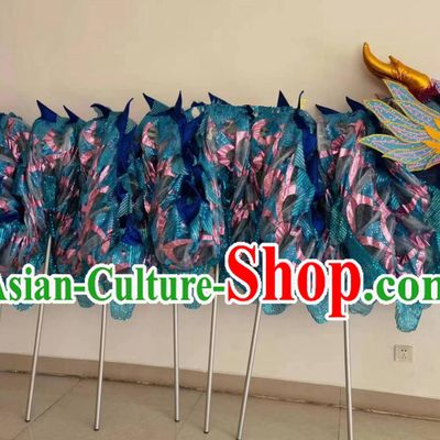 Royal Blue Professional Competition Dragon Dancing Prop Chinese Dragon Dance Net Costume Celebration Parade Dragon Costume