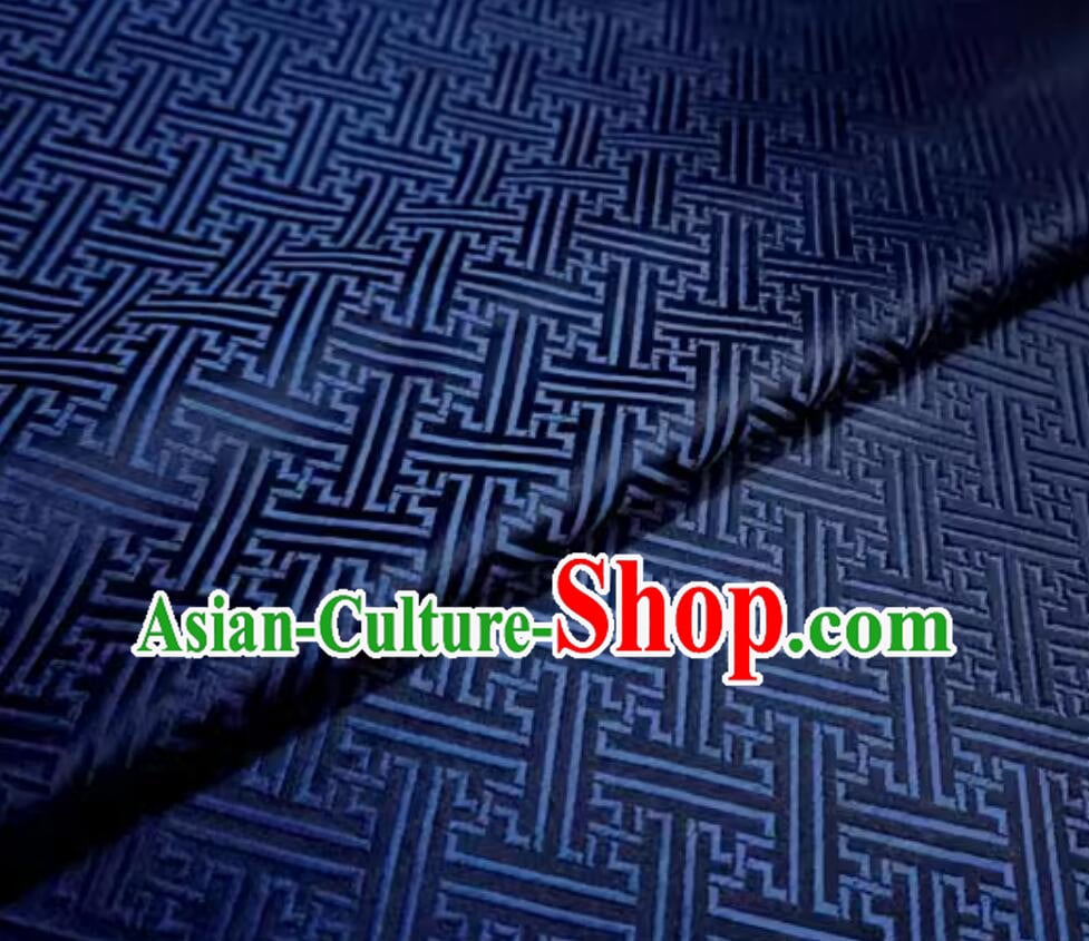 Chinese Traditional Pattern Design Navy Blue Cloth Top Brocade Fabric Tang Suit Material Chinese Traditional Pattern Design Navy Blue Cloth Top Brocade Fabric Tang Suit Material