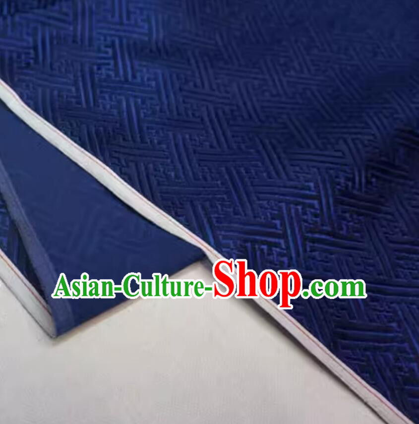 Chinese Traditional Pattern Design Navy Blue Cloth Top Brocade Fabric Tang Suit Material Chinese Traditional Pattern Design Navy Blue Cloth Top Brocade Fabric Tang Suit Material