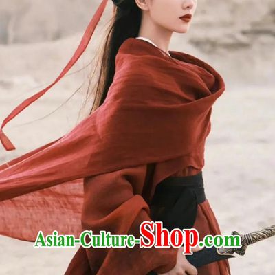 China Wuxia Kungfu Clothing 2023 TV Series A Journey To Love Swordswoman Ren Ru Yi Red Dress Ancient Chinese Female Assassin Costume