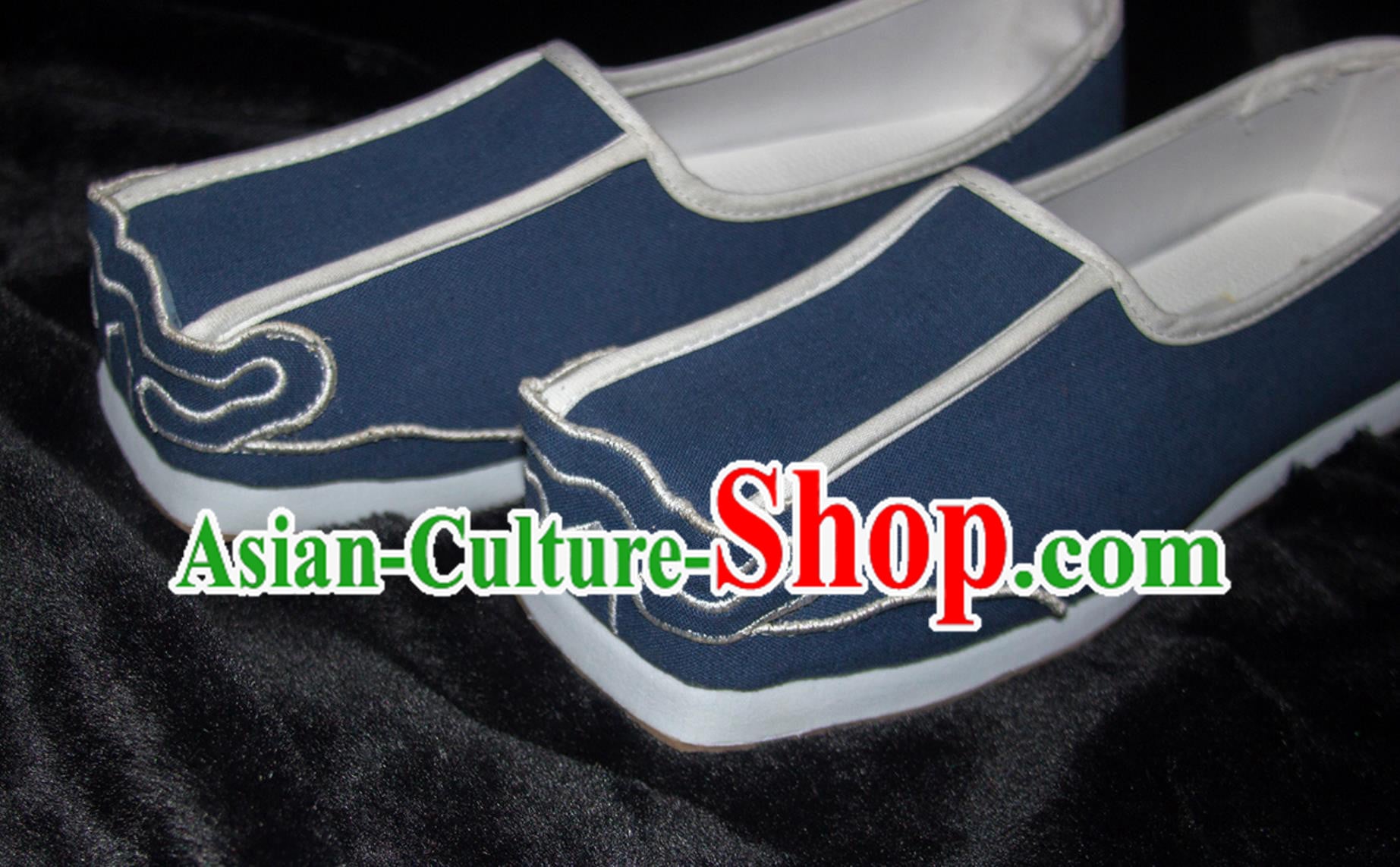 Traditional Male Hanfu Shoes Ancient Chinese Scholar Shoes China Ming Dynasty Blue Square Shoes Traditional Male Hanfu Shoes Ancient Chinese Scholar Shoes China Ming Dynasty Blue Square Shoes