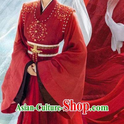 Ancient China Woman Clothing Traditional Hanfu TV Series The Legend of An Le Crown Princess Ren An Le Red Dress