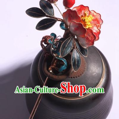 Traditional Hanfu Hair Jewelry Ancient Chinese Princess Hairpin Handmade China Ming Dynasty Silk Jacinth Peony Hair Comb
