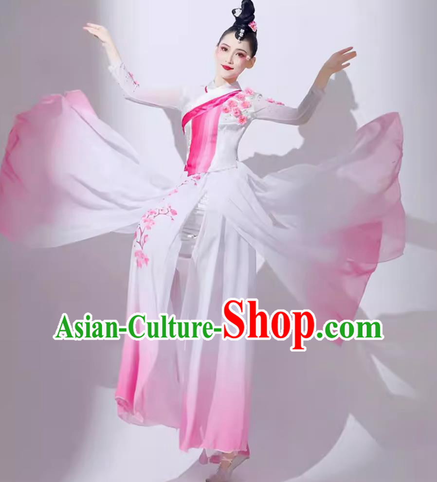 Chinese Classical Dance Costume Traditional Umbrella Dance Pink Outfit Women Group Performance Clothing Chinese Classical Dance Costume Traditional Umbrella Dance Pink Outfit Women Group Performance Clothing