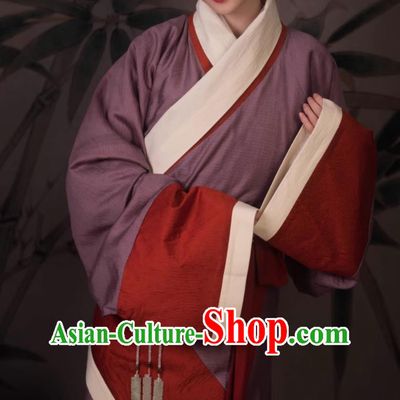 Traditional Hanfu Curving Front Robe Ancient China Court Woman Clothing Chinese Travel Photography Costume