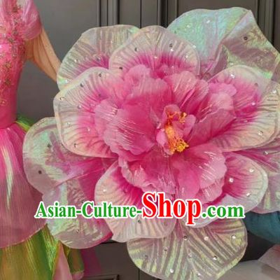 Handmade Modern Dance Pink Flower Chinese Spring Festival Gala Opening Dance Prop