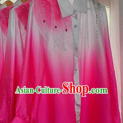 China Modern Dance Competition Pink Shirt Stage Performance Costume Chinese Spring Festival Gala Opening Dance Male Clothing