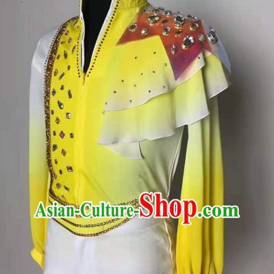 China Spring Festival Gala Opening Dance Yellow Outfit Mens Stage Performance Costume Professional Modern Dance Clothing