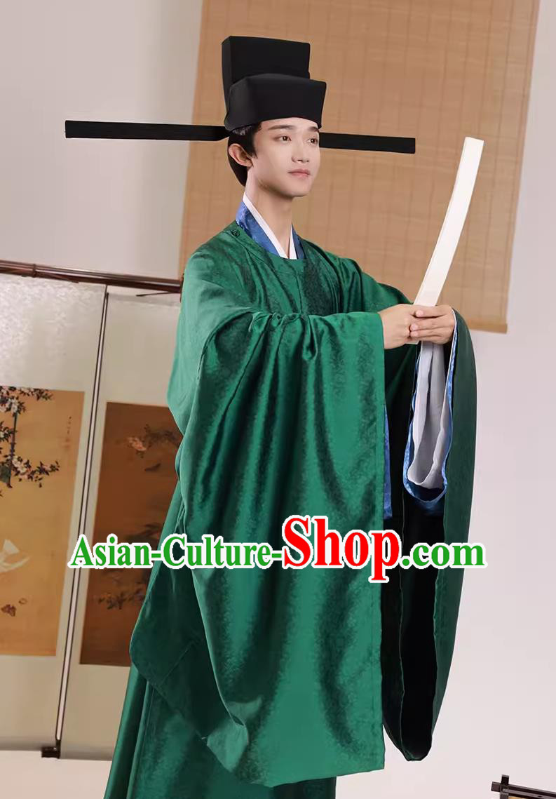 China Traditional Hanfu Green Official Robe Chinese Song Dynasty Minister Attire Ancient China Clothing China Traditional Hanfu Green Official Robe Chinese Song Dynasty Minister Attire Ancient China Clothing