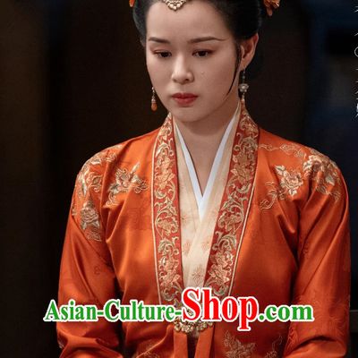 Chinese TV Series Blossoms in Adversity Madame Xia Jin E Costume Ancient China Noble Woman Clothing