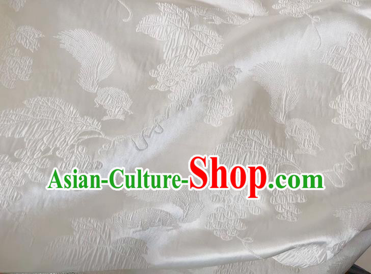 Chinese Qipao Fabric Classical Squirrel Grape Pattern Jacquard Material Traditional Design White Satin Chinese Qipao Fabric Classical Squirrel Grape Pattern Jacquard Material Traditional Design White Satin