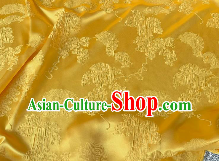Chinese Qipao Fabric China Classical Squirrel Grape Pattern Jacquard Material Traditional Design Ginger Satin Chinese Qipao Fabric China Classical Squirrel Grape Pattern Jacquard Material Traditional Design Ginger Satin