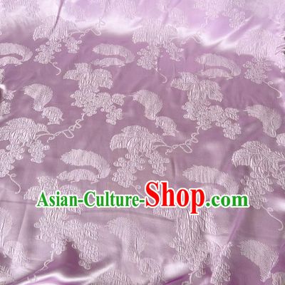 Traditional Design Lilac Satin China Qipao Fabric Chinese Classical Squirrel Grape Pattern Jacquard Material