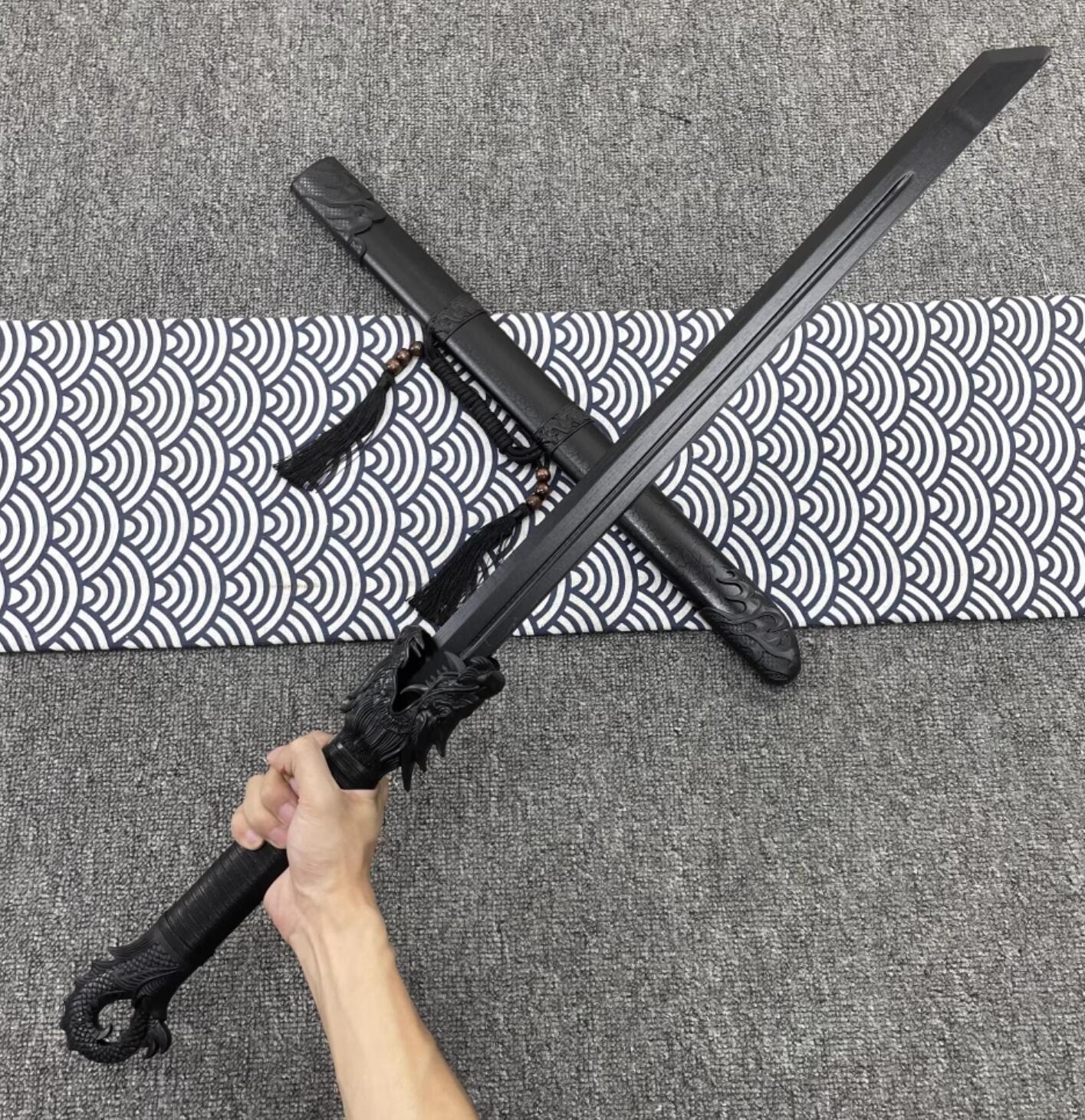 Handmade Bamboo Blade Chinese Tang Dynasty Black Sword Handmade Bamboo Blade Chinese Tang Dynasty Black Sword