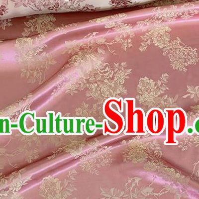 Watermelon Red China Classical Flowers Pattern Jacquard Material Traditional Design Fabric Chinese Cheongsam Mulberry Silk Cloth