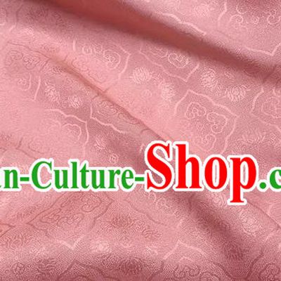 Pink Chinese Traditional Cheongsam Fabric Mulberry Silk Cloth China Classical Pattern Jacquard Material